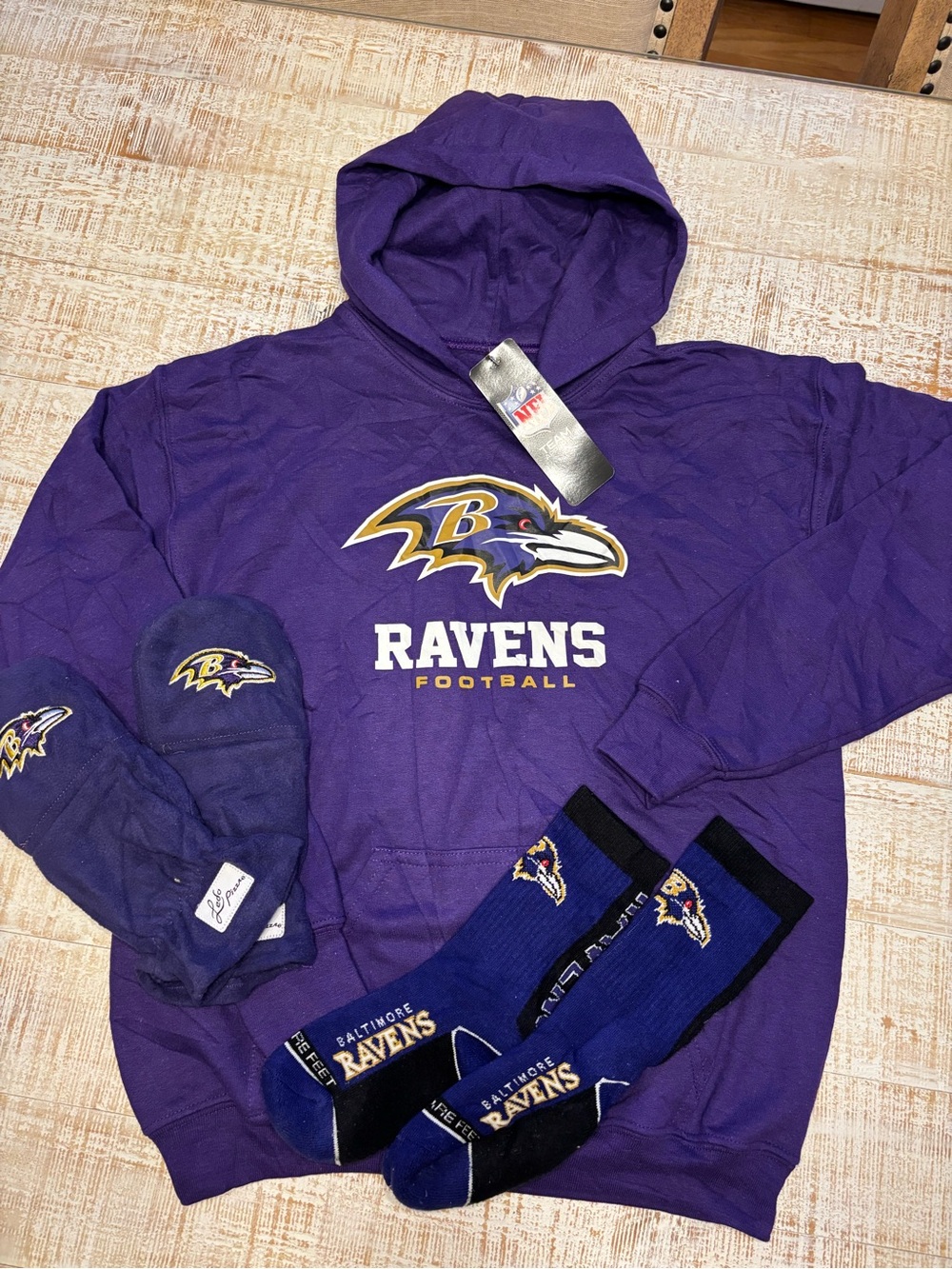 NFL Baltimore Ravens Purple Hoodie with Matching Socks